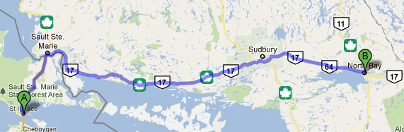 North Bay to St. Ignace Michigan