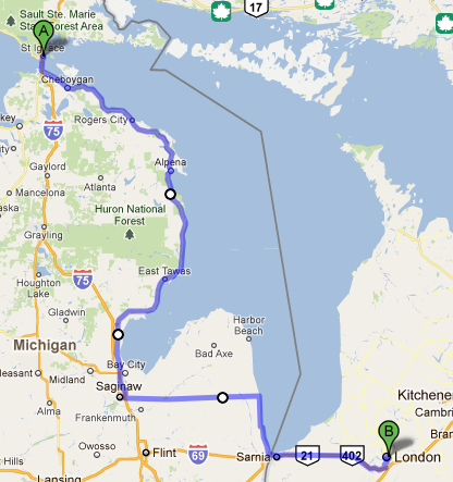 St. Ignace Michigan to London Ontario